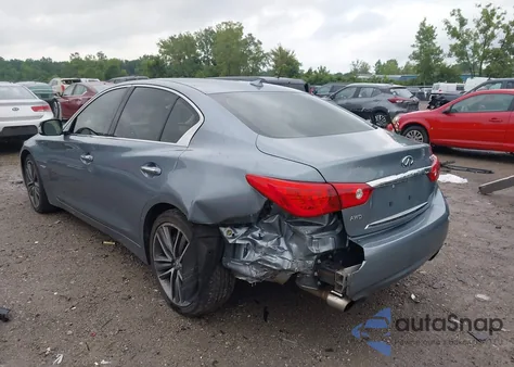 2014 Infiniti Q50 Hybrid Sport из США, поврежденный, VIN JN1AV7AR7EM700323